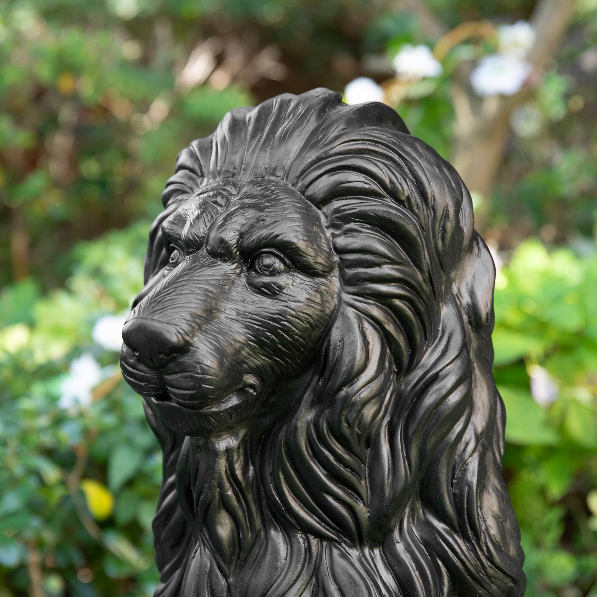 Glitzhome® 36.25" Oversized MGO Guardian Sitting Lion Garden Statue